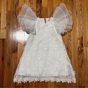Petite Amalie Lace Dress With Organza Sleeves Girls Size 6